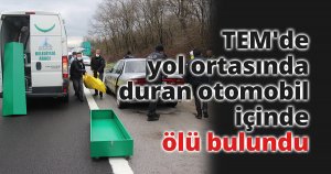 TEM'de yol ortasında duran otomobil içinde ölü bulundu
