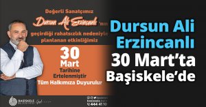 Dursun Ali Erzincanlı 30 Mart’ta Başiskele’de