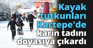 Kayak tutkunları Kartepe'de karın tadını doyasıya çıkardı