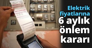 Elektrik fiyatlarına 6 aylık önlem kararı