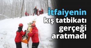 İtfaiyenin kış tatbikatı gerçeği aratmadı