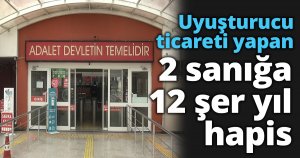 Uyuşturucu ticareti yapan 2 sanığa 12 şer yıl hapis