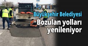 Bozulan yollar yenileniyor