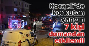 Kocaeli'de korkutan yangın: 7 kişi dumandan etkilendi