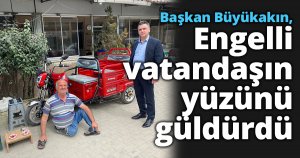 Başkan Büyükakın, engelli vatandaşın yüzünü güldürdü