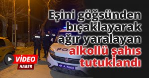 Eşini göğsünden bıçaklayarak ağır yaralayan alkollü şahıs tutuklandı