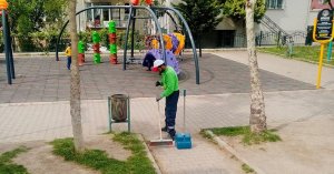 Körfez’de parkların bakımı gerçekleştiriliyor