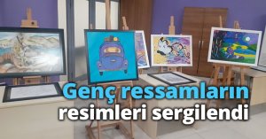 Genç ressamların resimleri sergilendi