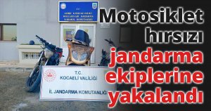 Motosiklet hırsızı jandarma ekiplerine yakalandı