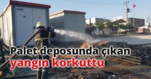 Palet deposunda çıkan yangın korkuttu