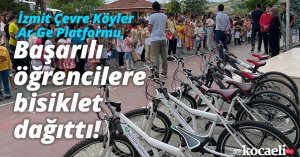 İzmit Çevre Köyler Ar-Ge Platformu, başarılı öğrencilere bisiklet dağıttı