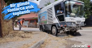 Bir günde tonlarca atık toplandı