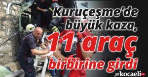 Kuruçeşme'de büyük kaza, 11 araç birbirine girdi