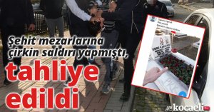 Şehit mezarlarına çirkin saldırı yapmıştı, tahliye edildi
