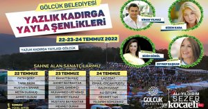 Gölcük Belediyesi Yazlık Kadırga Şenlikleri  22-23-24 Temmuz'da