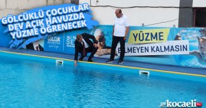 GÖLCÜKLÜ ÇOCUKLAR DEV AÇIK HAVUZDA YÜZME ÖĞRENECEK