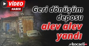 Geri dönüşüm deposu alev alev yandı