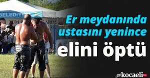 Er meydanında ustasını yenince, elini öptü