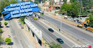 Kuruçeşme Tramvay Hattı’nda çelik kirişler hazırlanıyor