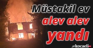 Müstakil ev alev alev yandı
