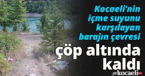 Kocaeli'nin içme suyunu karşılayan barajın çevresi çöp altında kaldı