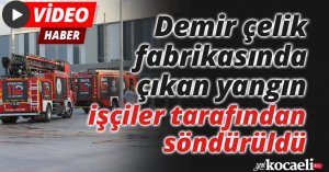 Demir çelik fabrikasında çıkan yangın işçiler tarafından söndürüldü