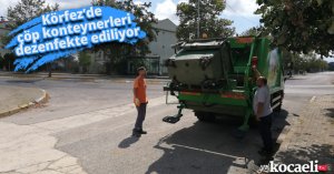 Körfez’de çöp konteynerleri dezenfekte ediliyor