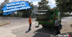 Körfez'de çöp konteynerleri dezenfekte ediliyor