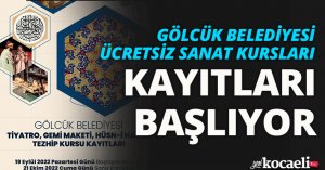 GÖLCÜK BELEDİYESİ ÜCRETSİZ SANAT KURSLARI KAYITLARI BAŞLIYOR