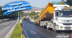 Yüzbaşılar Kavşağı yan yollarda asfalt tamam