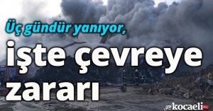 Üç gündür yanıyor, işte çevreye zararı