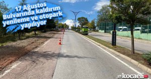 17 Ağustos Bulvarında kaldırım yenileme ve otopark yapılıyor