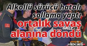 Alkollü sürücü hatalı sollama yaptı, ortalık savaş alanına döndü