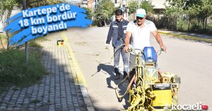Kartepe'de 18 km bordür boyandı