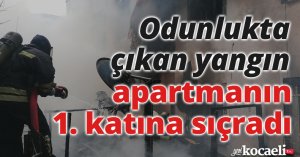 Odunlukta çıkan yangın apartmanın 1. katına sıçradı