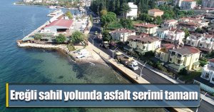 Ereğli sahil yolunda asfalt serimi tamam