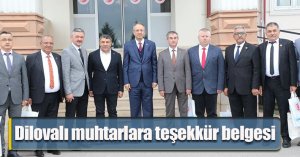 Dilovalı muhtarlara teşekkür belgesi  