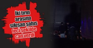 İki tırın arasına sıkışan şahıs feci şekilde can verdi