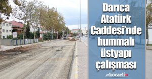 Darıca Atatürk Caddesi’nde hummalı üstyapı çalışması