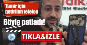Tamir için getirilen telefon böyle patladı, o anlar kamerada