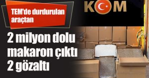 TEM'de durdurulan araçtan 2 milyon dolu makaron çıktı: 2 gözaltı