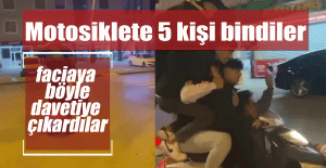 Motosiklete 5 kişi binerek, faciaya böyle davetiye çıkardılar