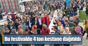 Bu festivalde 4 ton kestane dağıtıldı