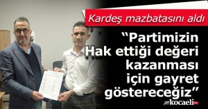  Ufuk Kardeş mazbatasını aldı