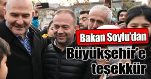 Soylu’dan Büyükşehir’e teşekkür 