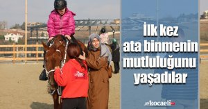 İlk kez ata binmenin mutluluğunu yaşadılar