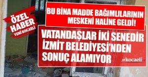 BU BİNA VATANDAŞLARI TEDİRGİN EDİYOR! İKİ SENEDİR İZMİT BELEDİYESİ’NDEN SONUÇ ALAMADILAR