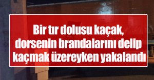 Bir tır dolusu kaçak, dorsenin brandalarını delip kaçmak üzereyken yakalandı