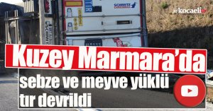 Kuzey Marmara’da sebze ve meyve yüklü tır devrildi