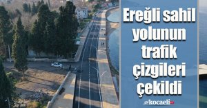 Ereğli sahil yolunun trafik çizgileri çekildi